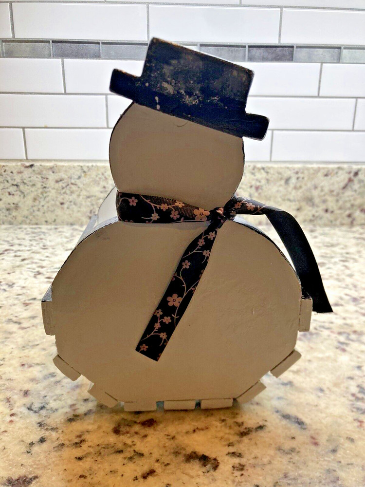 Silhouetted Hand - Crafted Snowman Basket