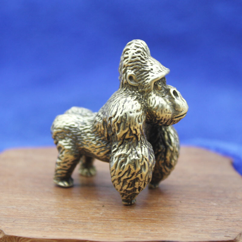 2Pack- Solid Brass Gorilla Figurine Statue Home Ornaments Animal Figurines Gift