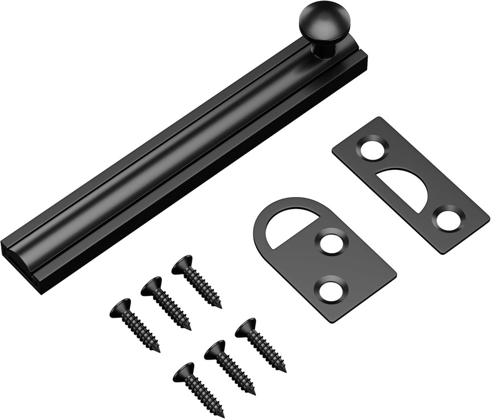 4 Inch Solid Brass Surface Bolt, Heavy Duty Concealed Slide Surface Door Bolt, S