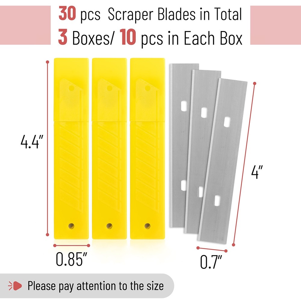 Bates- Replacement Scraper Blades, 4 Inch, 30 Pcs, 30 Pcs