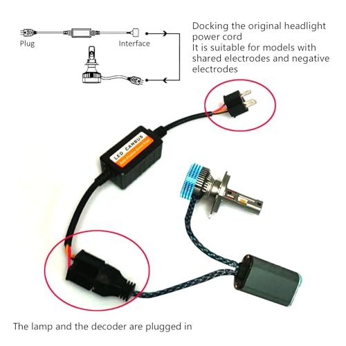 NGHAY H4-LED Headlight Decoder Eliminates Radio Interference, Fault 2PC H4-2PC