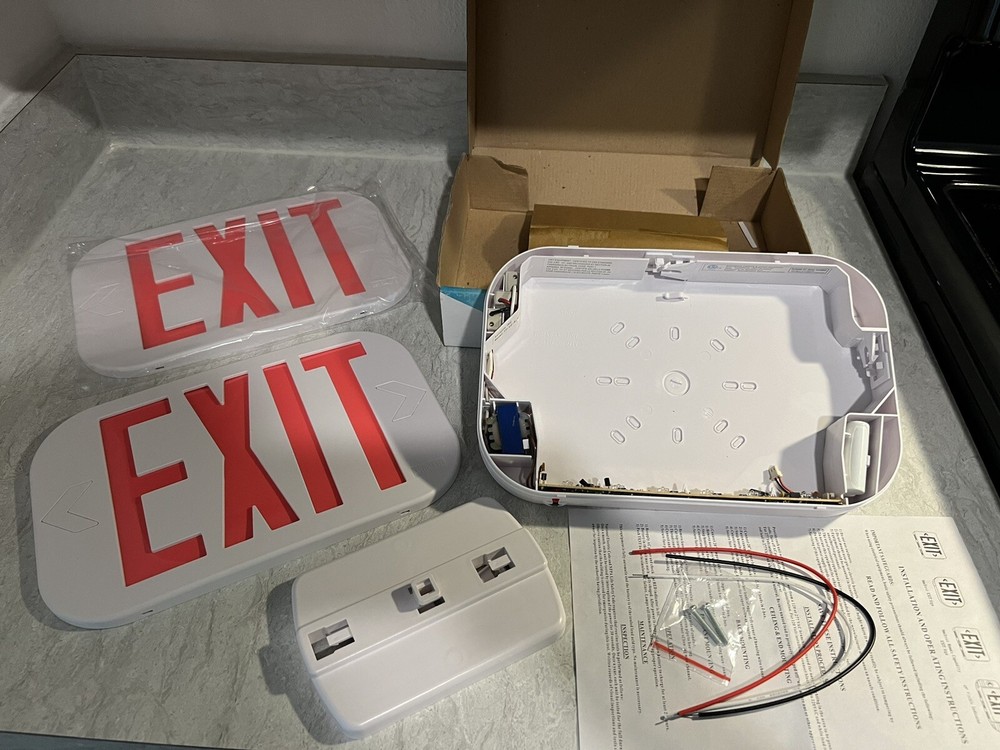 LED Emergency Exit Light Sign w/Battery Backup Single & Double Side UL