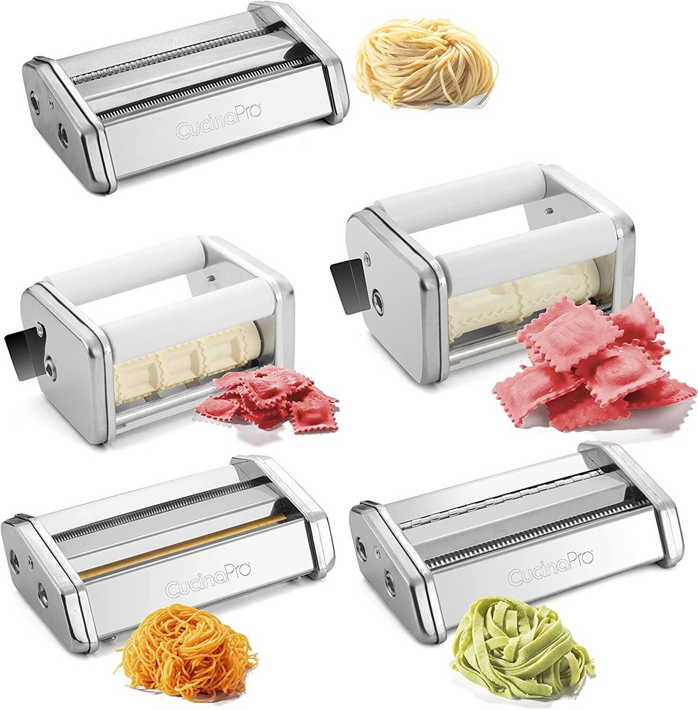CucinaPro Pasta Maker Accessory Set- 5 Different Attachments