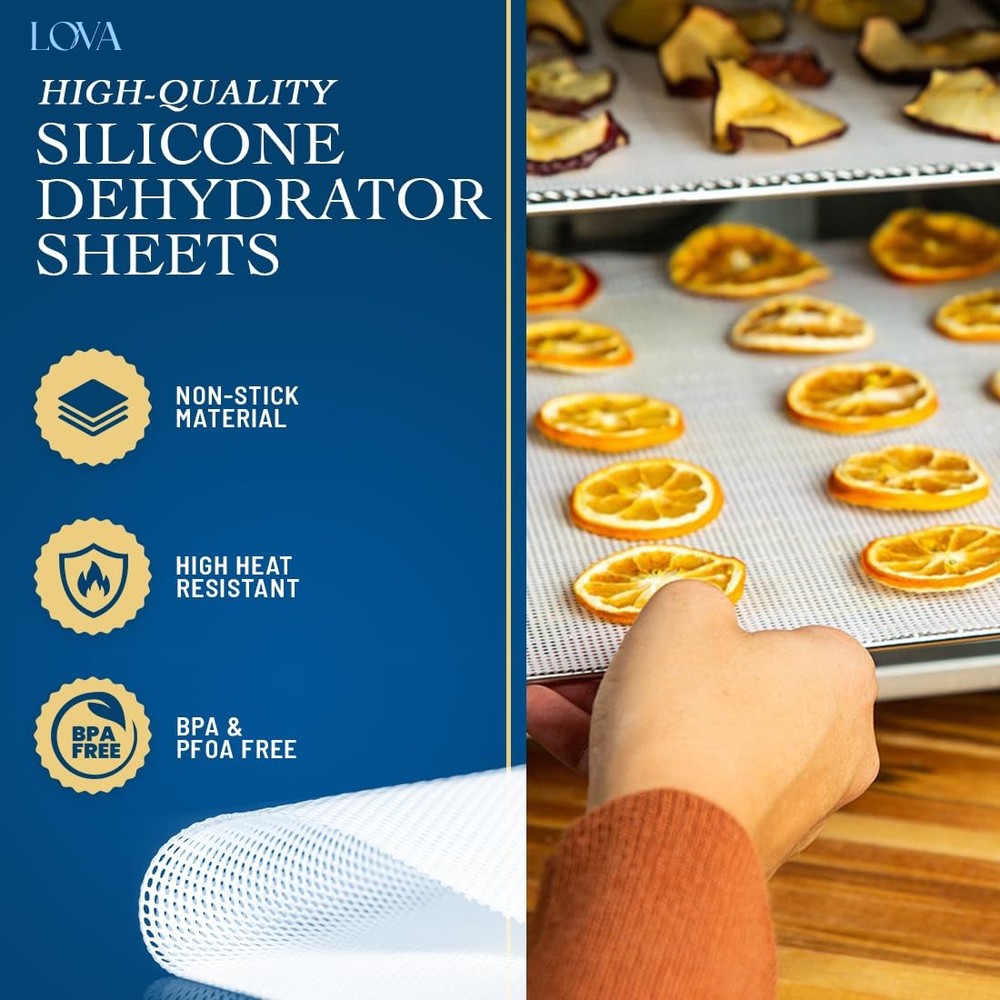 Silicone Dehydrator Sheets (12 Pack) Accessories for Cosori , Excalibur, Magic