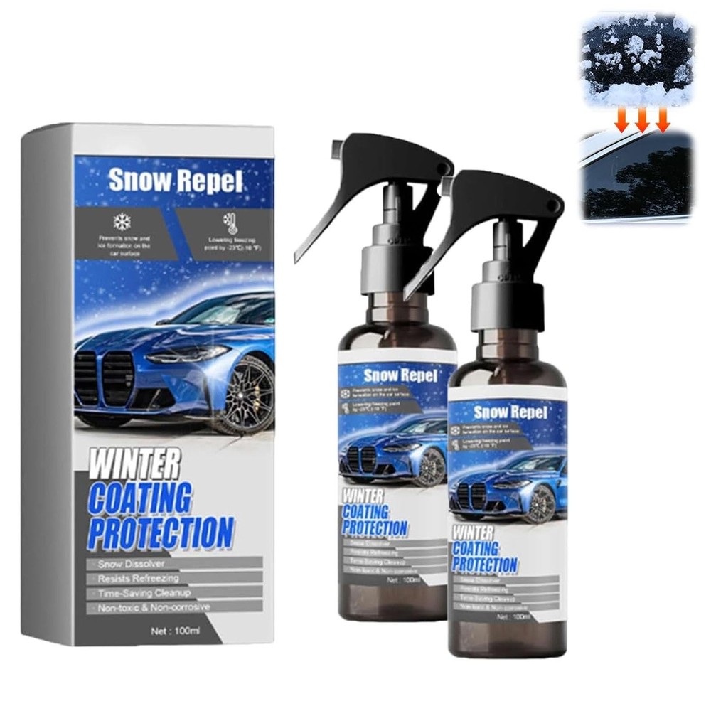 2PCS Car Windshield De-Icer Spray, Fast Ice & Snow Remover, Winter Essentials