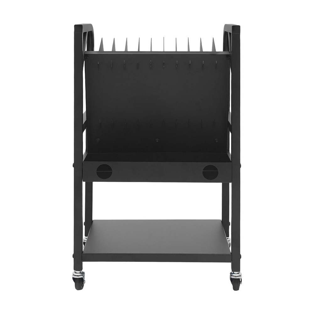 Mobile Laptop Storage Cart 2 Tier with Charging for Classroom Office