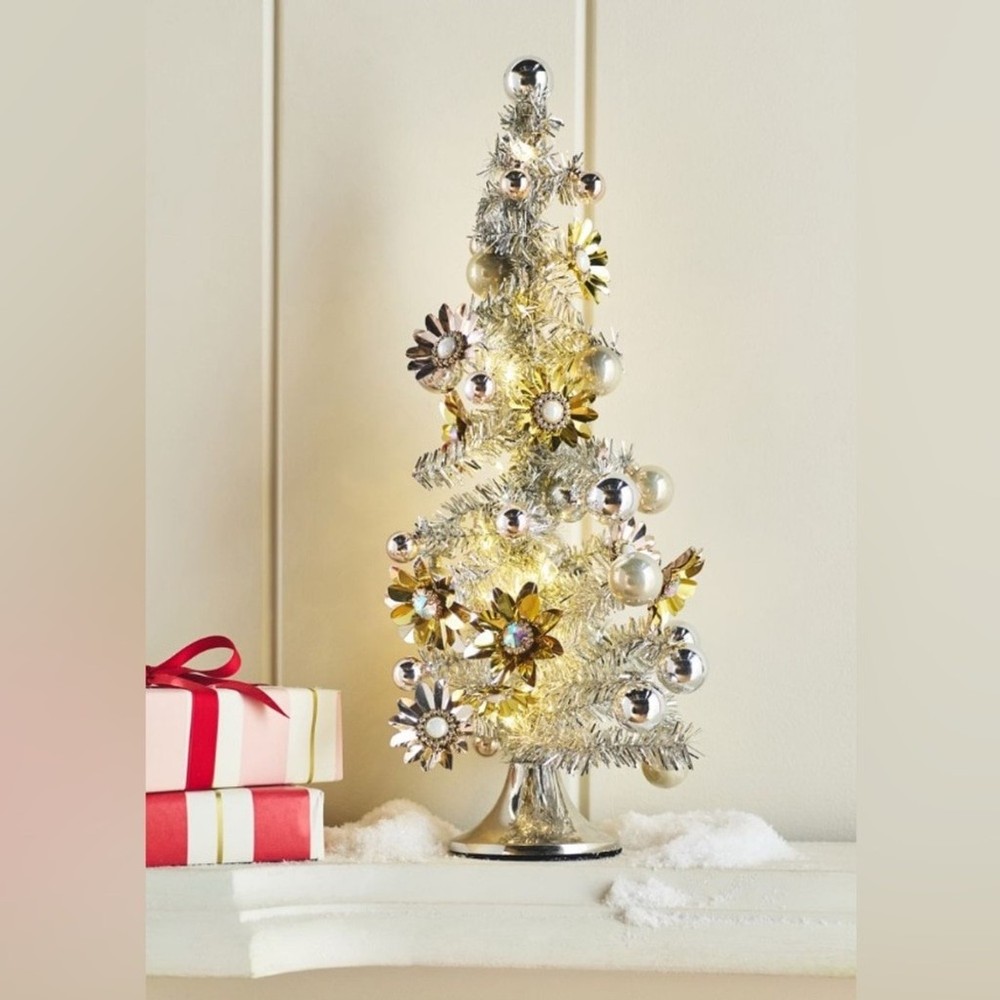 NWT Anthropologie Tinsel Tree Light-up