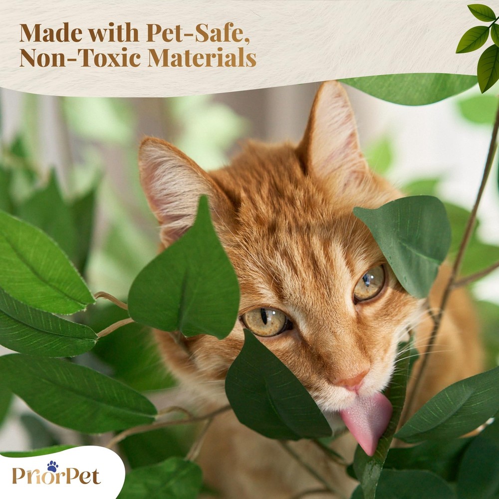 Cat Tree with Leaves - Stable, Space-Saving Design for Climbing Scratching