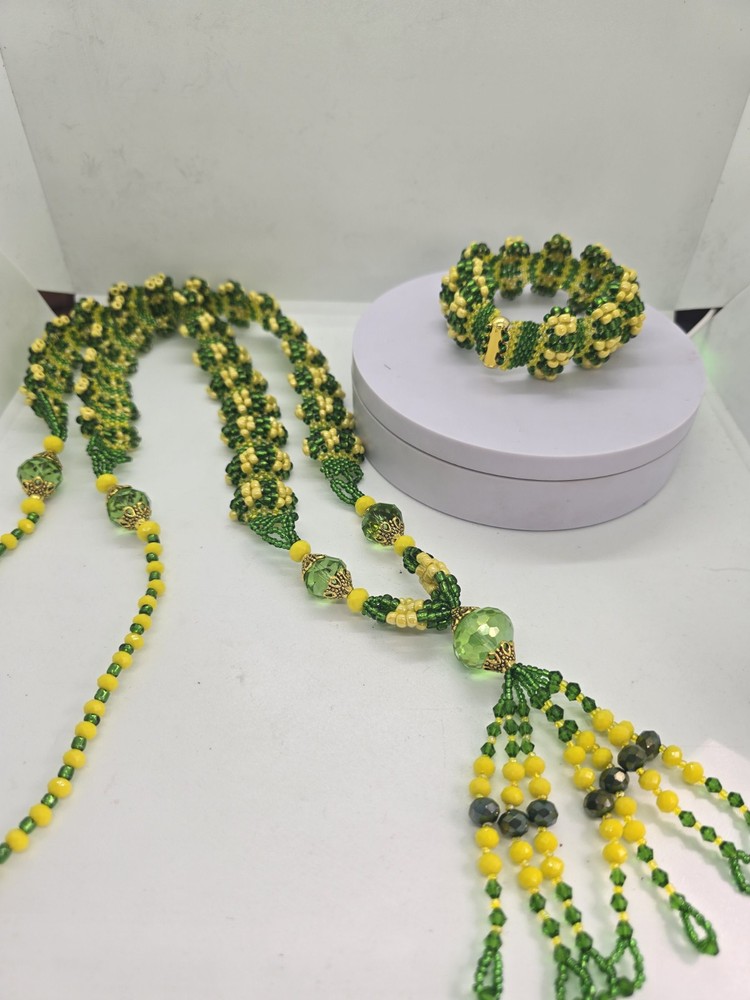 Set de collar e idde orisha Orula Deluxe Tejido