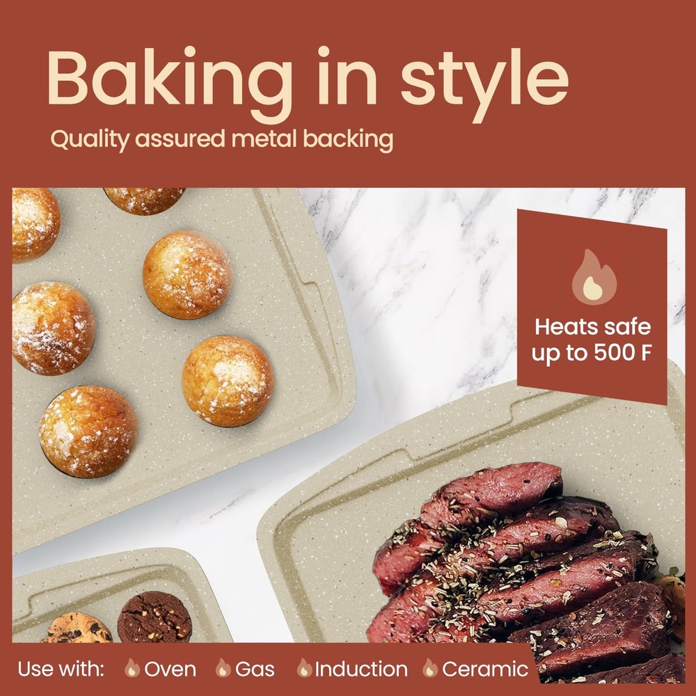 Bakken Swiss - Bakeware Set – 6 Piece – Stackable, Deluxe, Non-Stick Baking P...