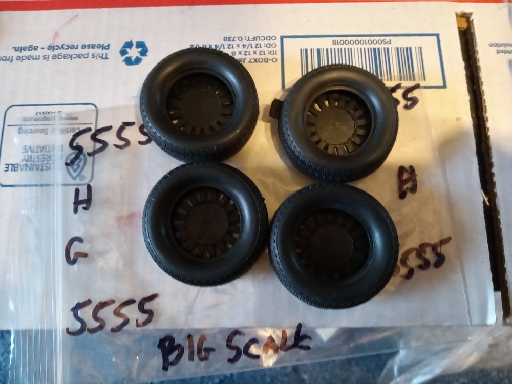 Four (4) Big Scale Tires scale Unknown Package # 5555 LARGE SCALE !!!!