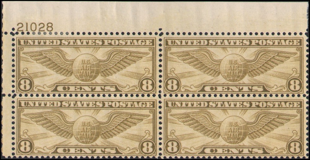 US #C17 MH VF plate block