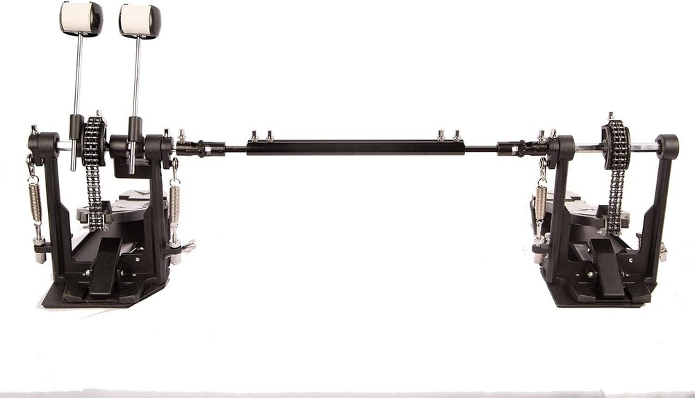 Versatile Double Drum Pedal with Adjustable Hammer and Secure Grip Stability