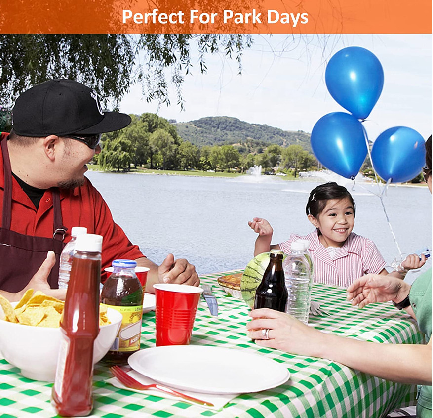 Picnic Table and Bench Fitted Tablecloth Cover, 3 Pack Set,Vinyl Tablecloth