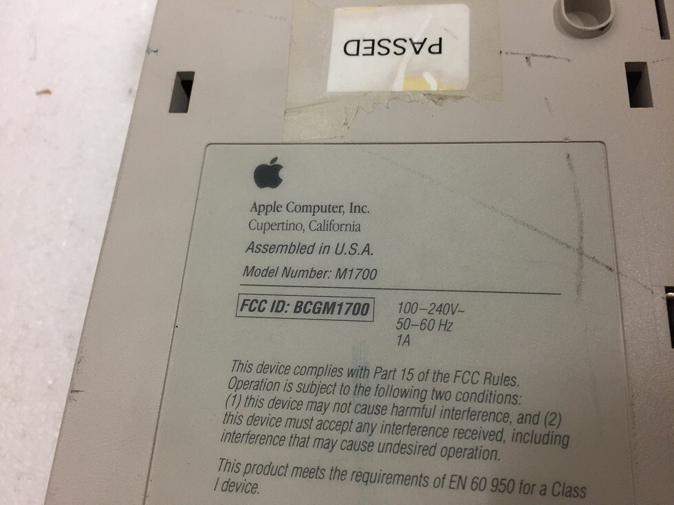 Apple Macintosh Performa 410 M1700 / POWER TEST ONLY .