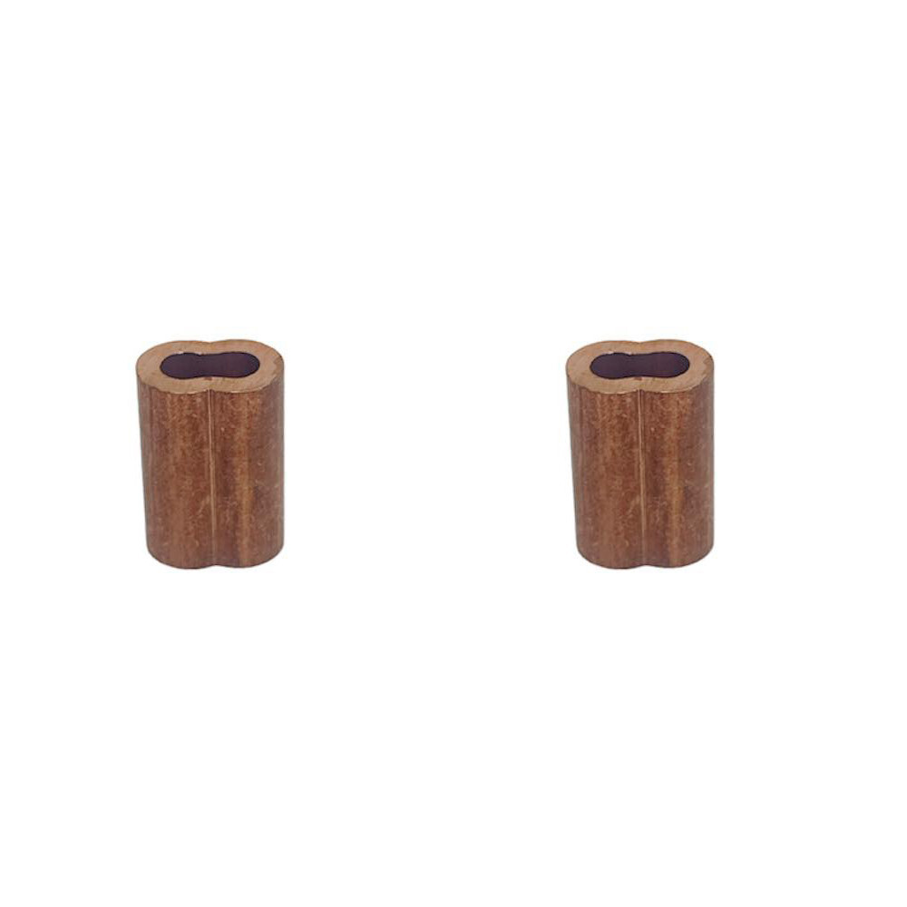 1/8" Copper Crimping Loop Sleeve Wire Rope Sleeves Double Barrel Ferrule 2 Pc