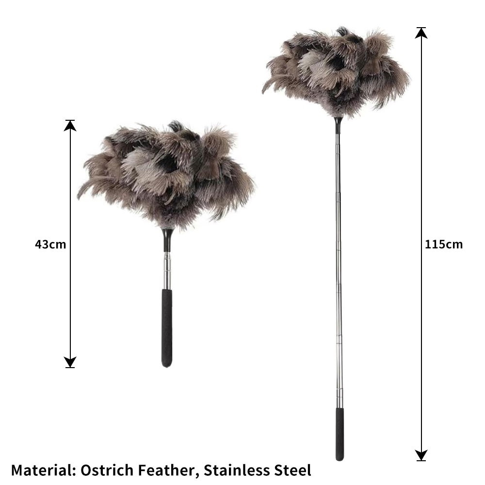 Extendable Ostrich Feather Duster Retractable Feather Duster with Nonslip Handle