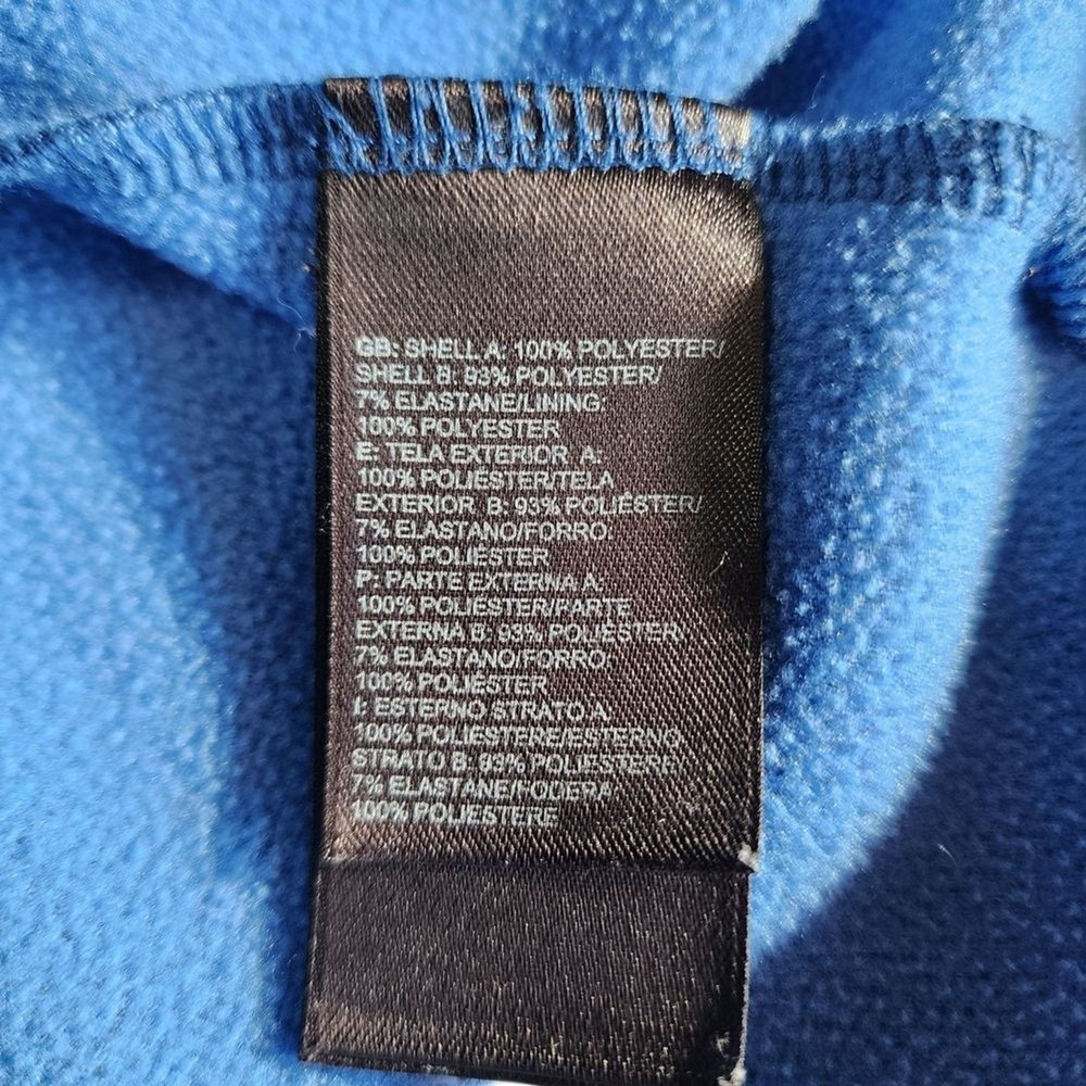 The North Face Mens Blue Heathered Quarter Zip Fleece Pullover Jacket Medium
