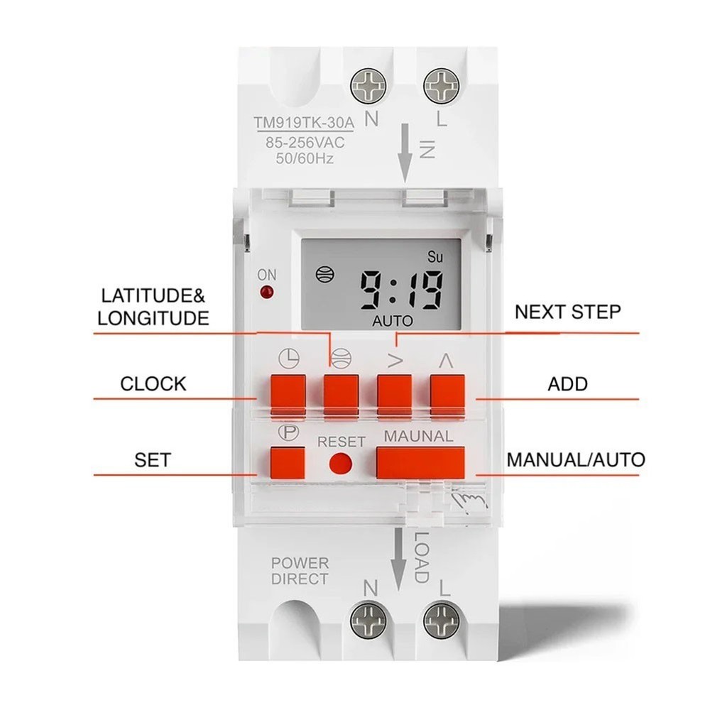 Astronomical Timer Automatic Sunset Adjustment Comprehensive Latitude Settings