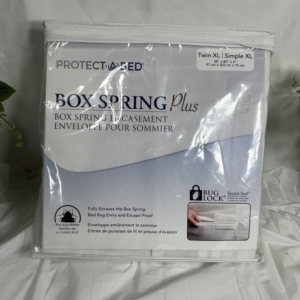 NWT Protect A Bed Buglock PLUS White Box Spring Encasement Twin XL New