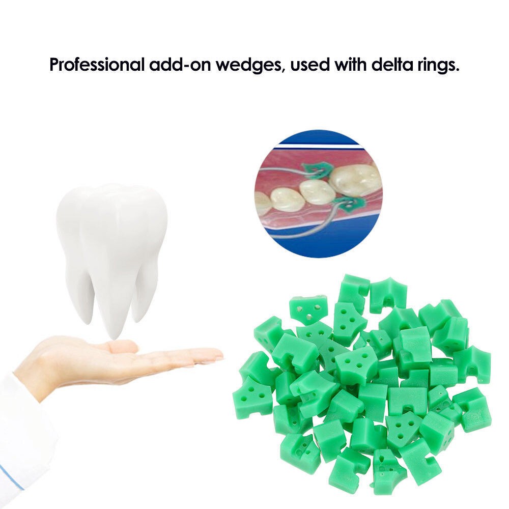 40Pcs Dental Rubber Elastic Sectional Contoured Matrices Matrix Ring Delta Ledge