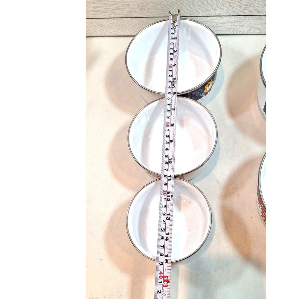 Christmas Enamel Decorative Containers NO LIDS