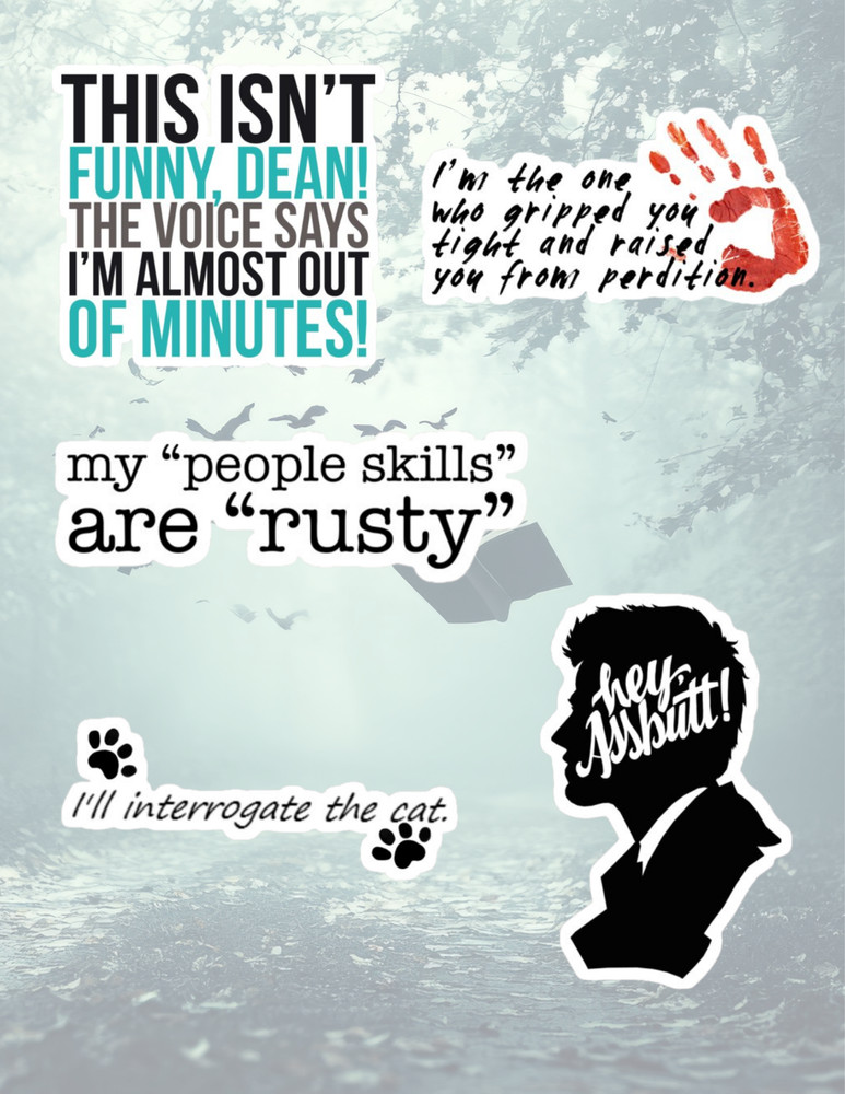 Supernatural Castiel 5 pc Sticker Pack