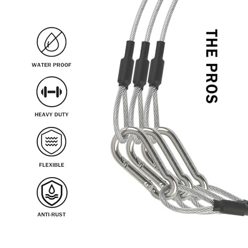1/8" Stage Light Cables 20 Pack, 2ft Safety Cables with 1/8" dia 20pcs