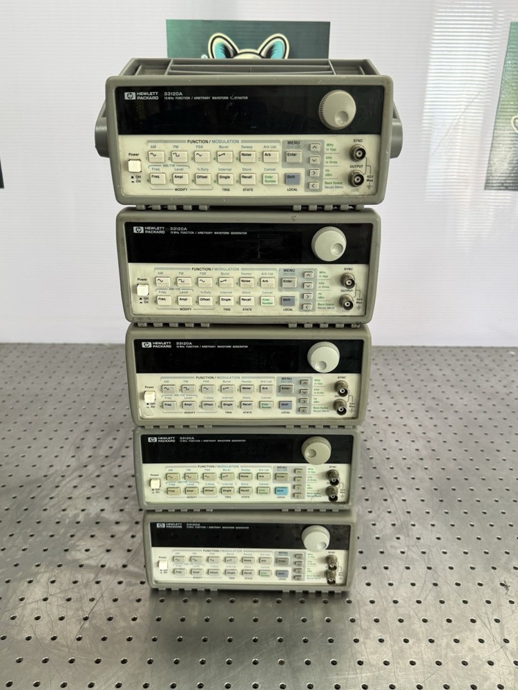 HP 33120A 15MHz Function Arbitrary Waveform Generator Tested Output Qty 5