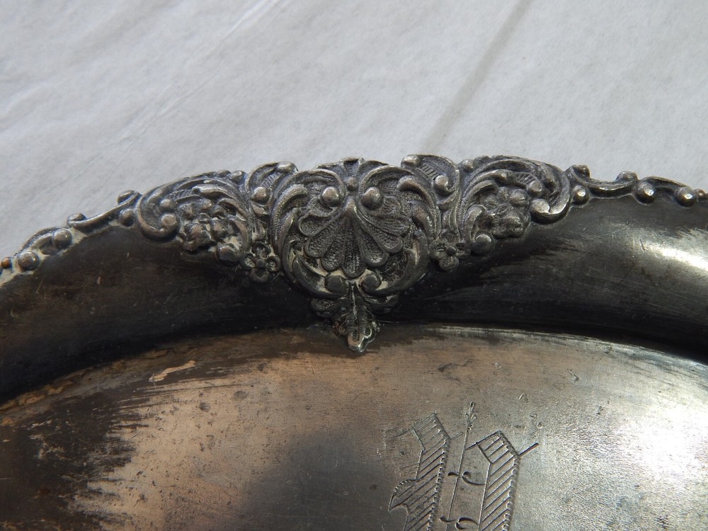 Antique Victorian E.G. Webster & Son Silverplated Crumb Catcher