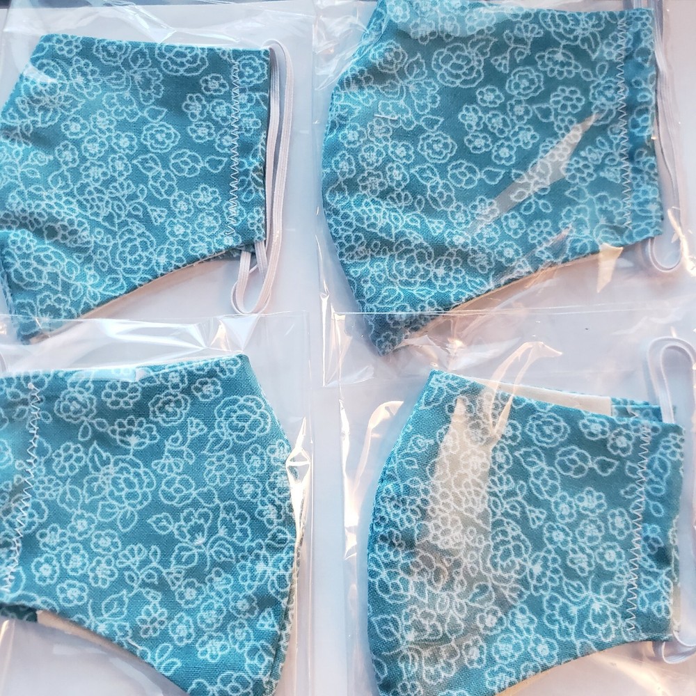 Handmade washable face mask with filter pocket