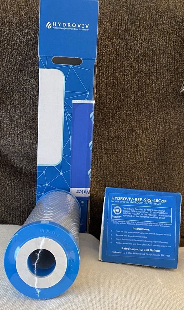 Hydroviv HYDROVIV-US-REP-46cZIP Under Sink Water Filter Replacement-New Sealed
