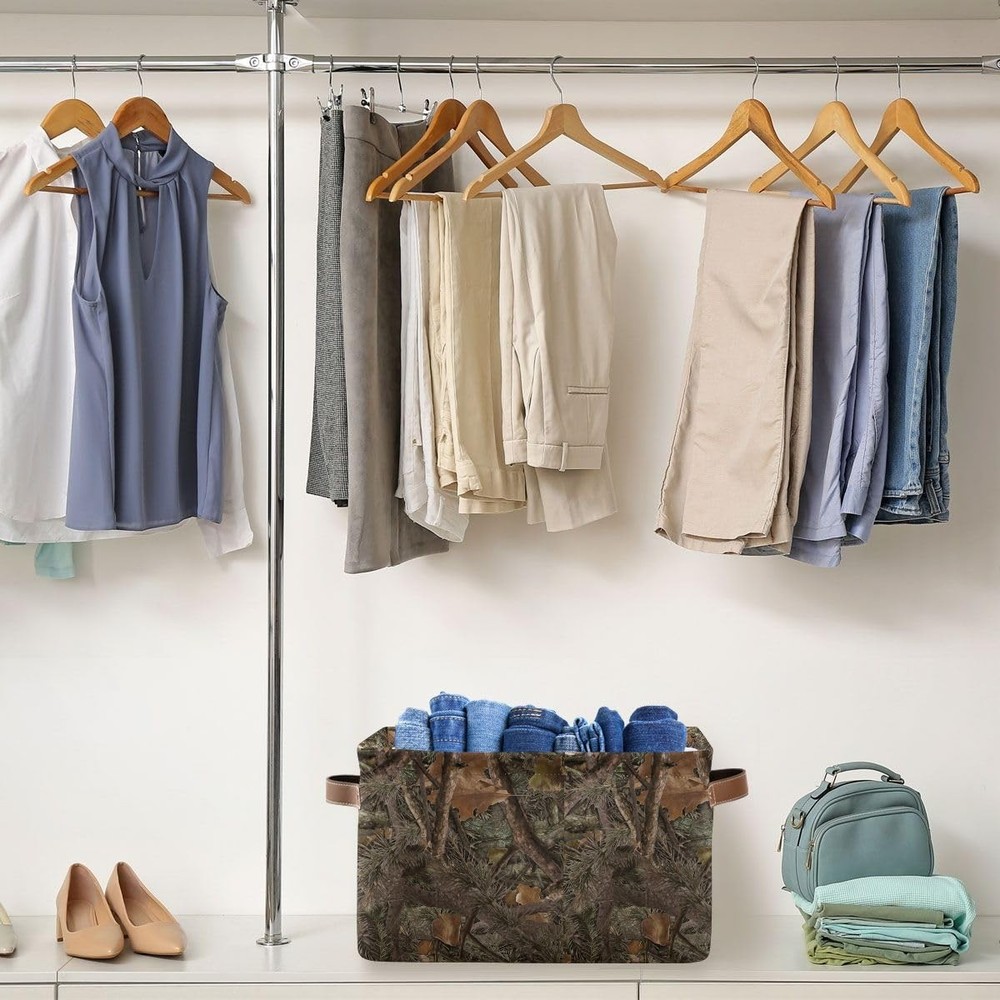 Camouflage Rectangular Storage Basket Organizer Bin for Clothes Gifts Home