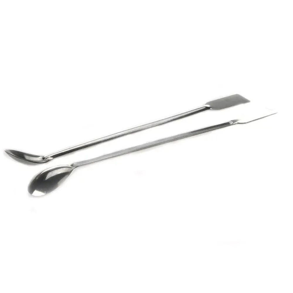 Durable Lab Sampling Spoon Stainless Steel Comfortable Length Material Silver