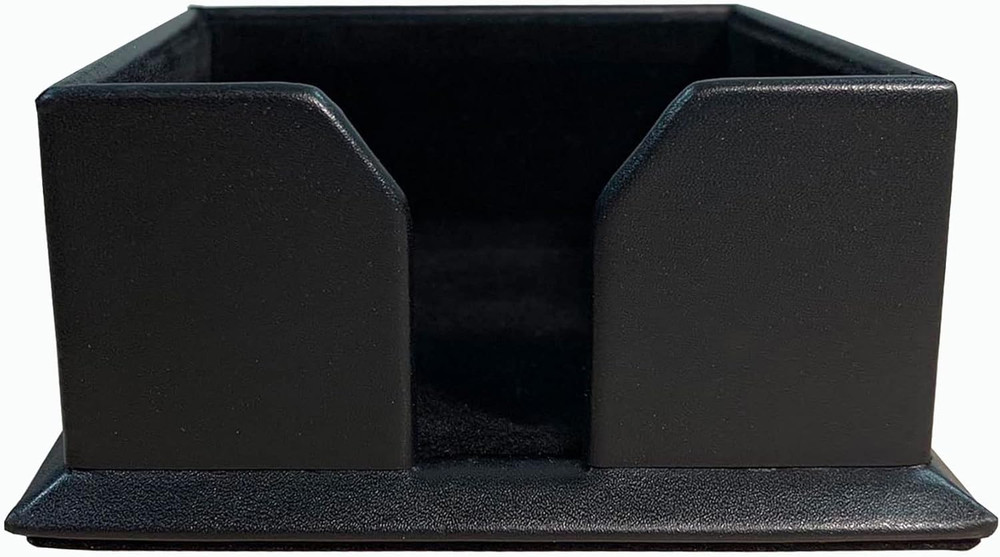 A1075 Black 3" X 3" Leather Note Holder