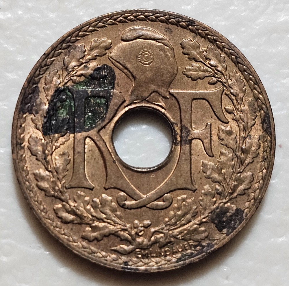 Indochina 1/2 Cent 1937 (a) Unc w/ Spots