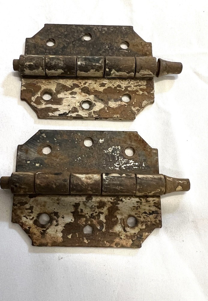 Pair Rustic Hinges 3 1/2 In X 2 1/2 Gate / Barn Door Hinges
