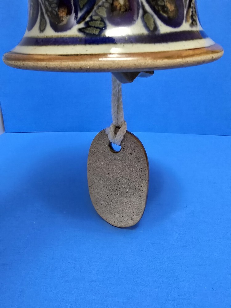 Stoneware Pottery Handcrafted Bell 5" Signed