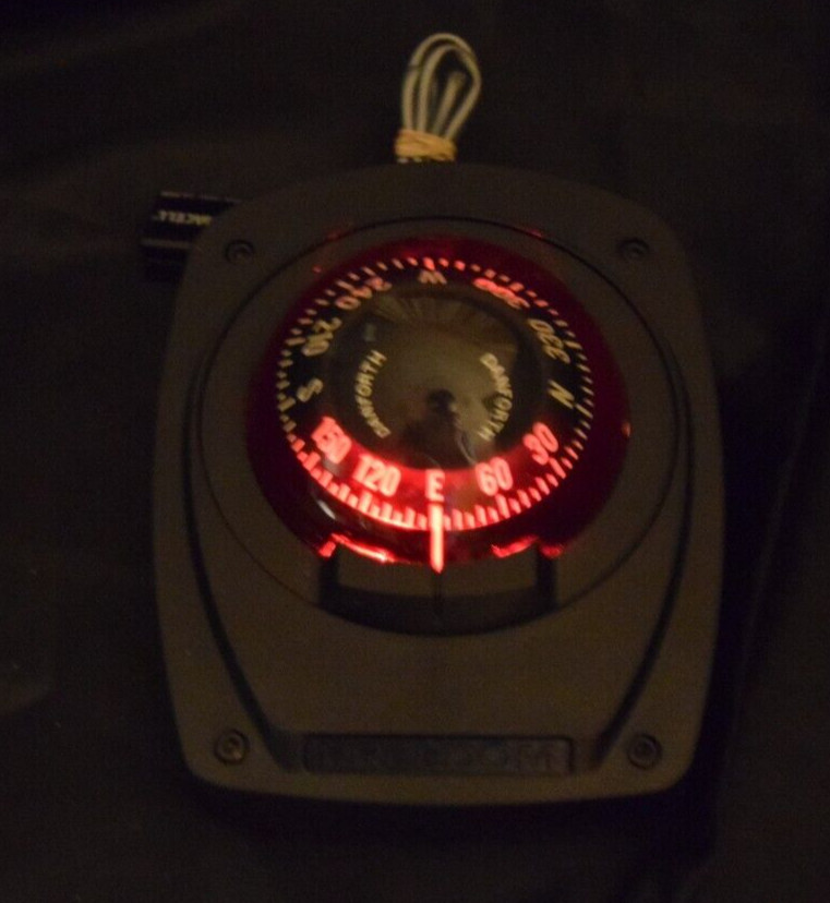 Danforth Freedom Maritime Marine Compass Surface Mount 12v Red Light Functions