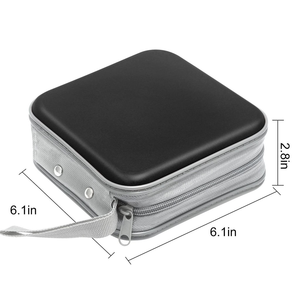 CD Case, 40 Capacity CD/DVD Case Holders Wallet Hard Plastic DVD Disc Cases