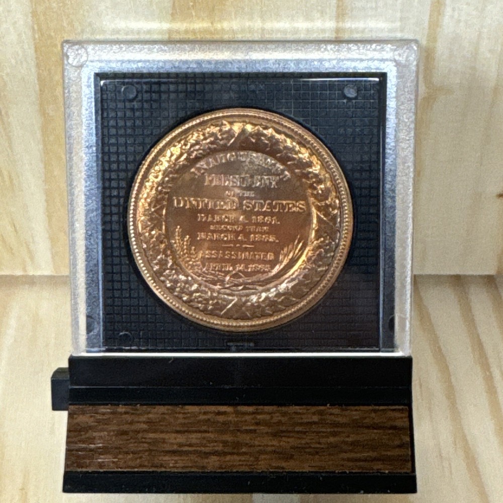 Genuine Abraham Lincoln Token #1 C2 And Frame