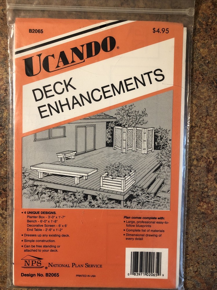 Ucando Deck Enhancements Building Plans For Bench Planter Box Table NPS B2065