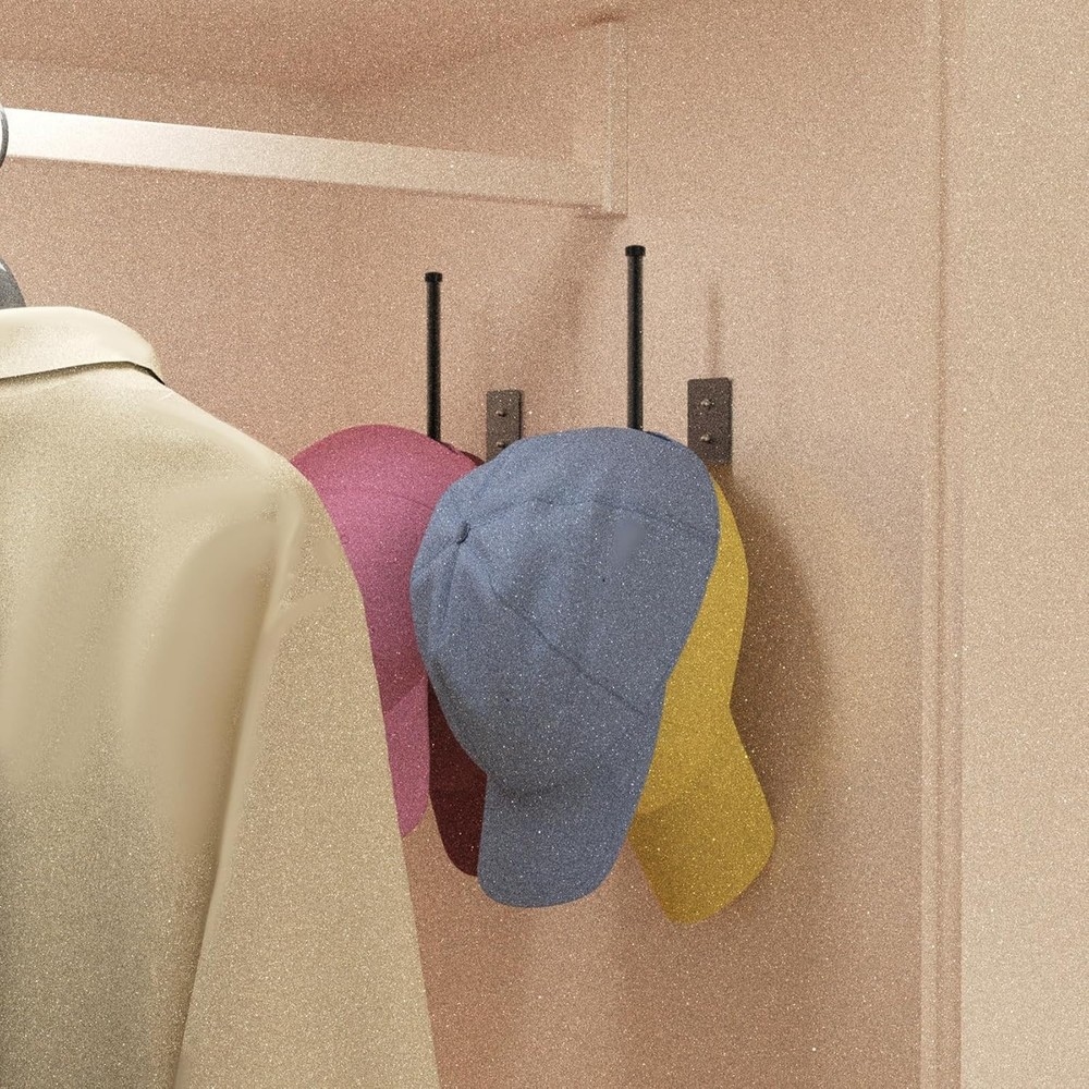 Stainless Steel Hat Rack Set - 2 Pack Baseball Cap Organizer for Stylish Spaces