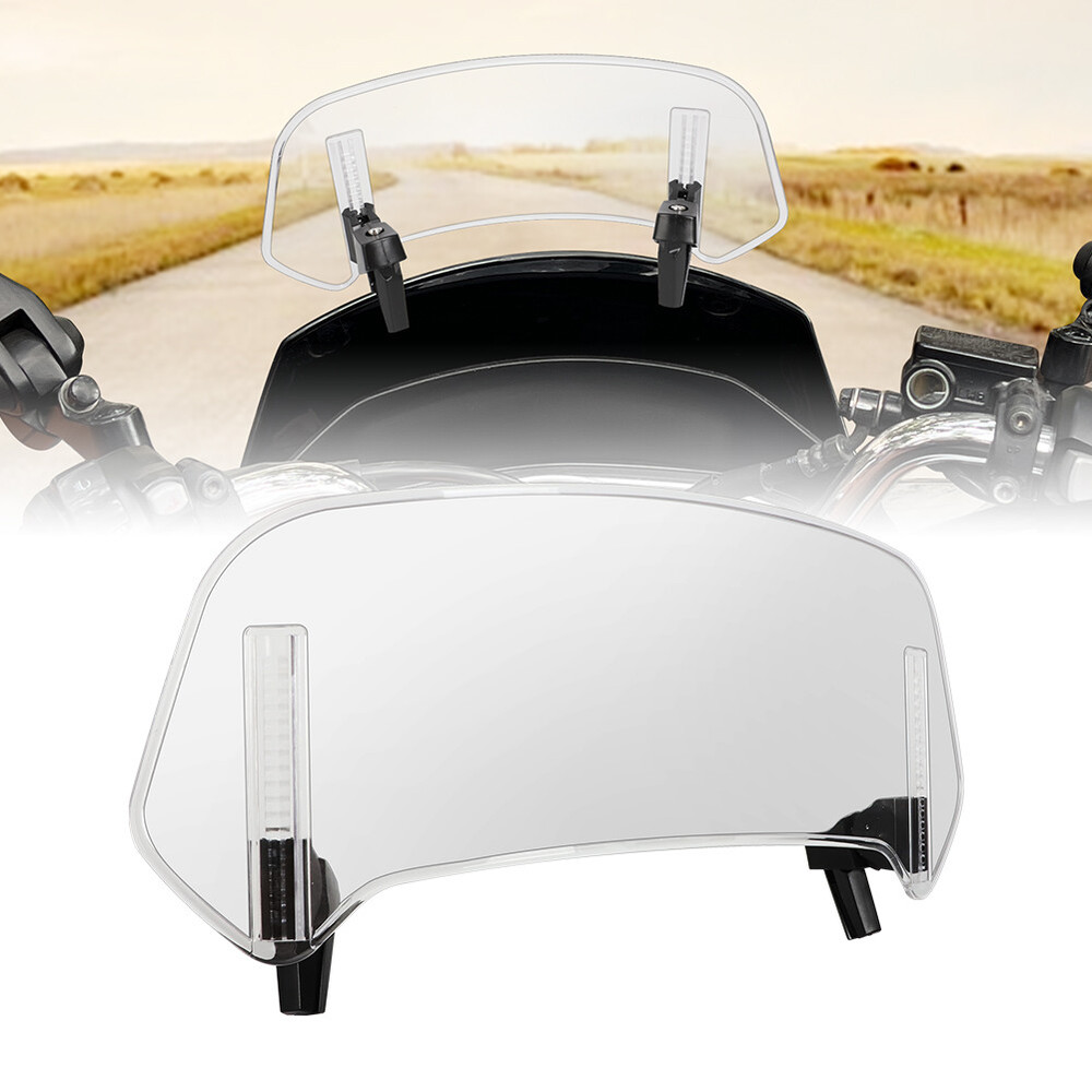 36CM Motorcycle Windshield Clear Wind Screen Deflector Extension Spoiler Clip-On