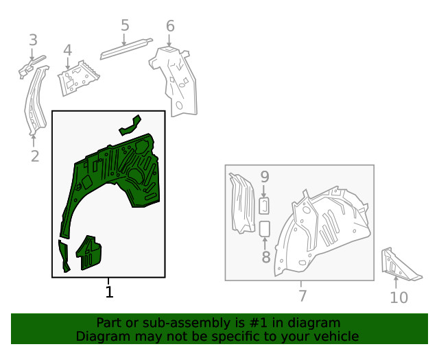 Genuine GM Inner Quarter Panel 84578751