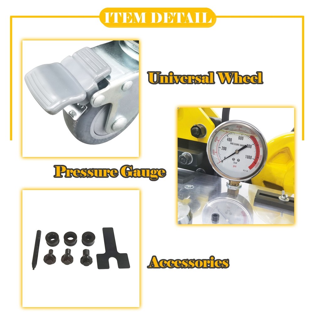 110V Hydraulic 3-in-1 Busbar Processing Machine Cutter/Bender/Hole Puncher
