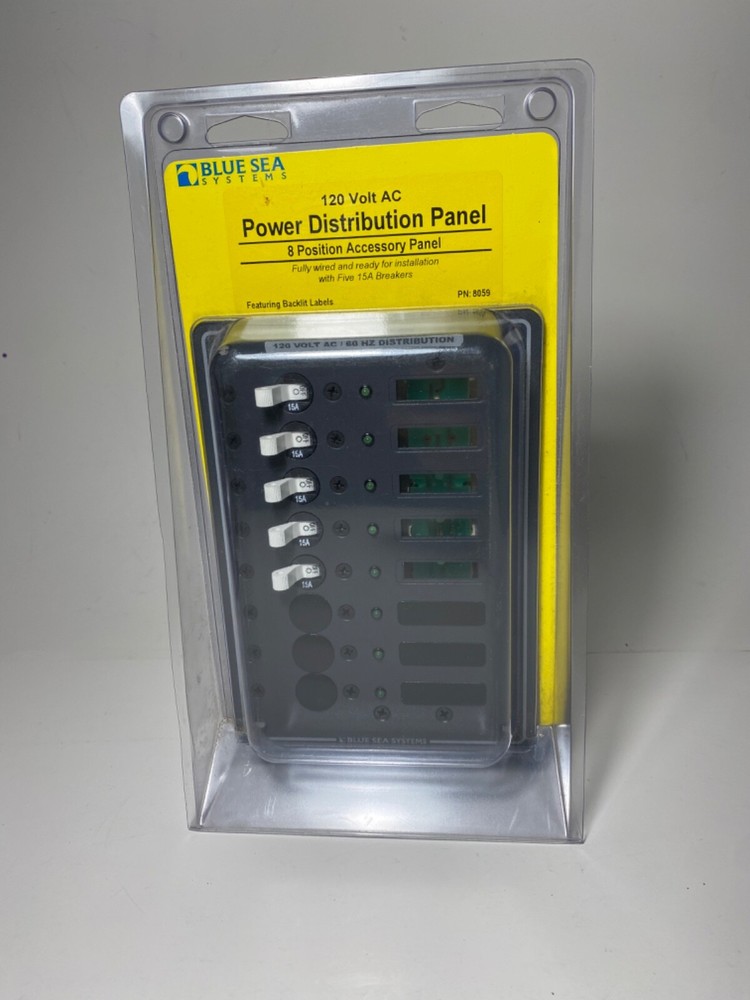 Panel Accessory Power Dustribution 120v AC Blue Sea 8059 Marine Off Grid