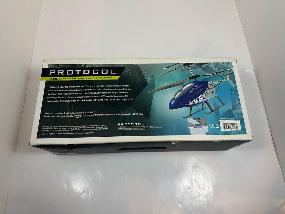 Sealed VEER Protocol 3.5 Channel Remote Control Helicopter Damaged Box