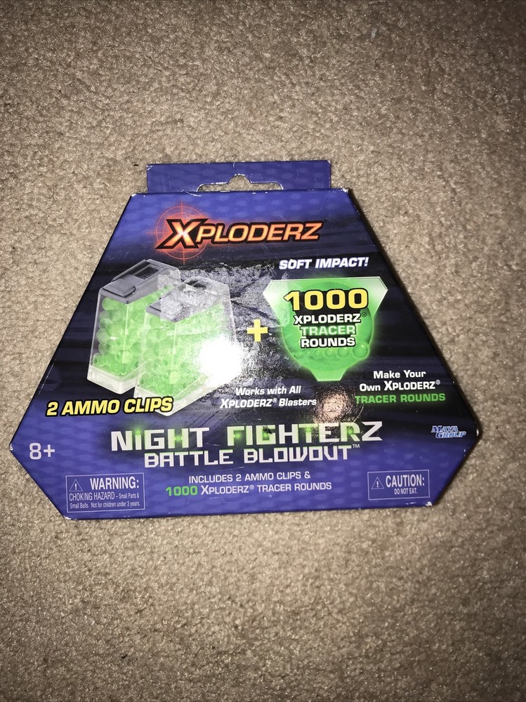 Xploderz Night Flighterz Battle Blowout Ammo Clips & 1000 Rounds 2012 Blasters
