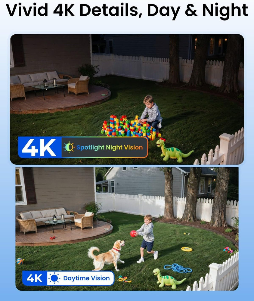 First 4K Solar Security Cameras Wireless Outdoor, Argus PT Ultra+Solar Panel, 36
